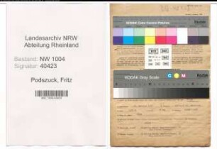 Entnazifizierung Fritz Podszuck , geb. 19.02.1893 (Arbeiter)