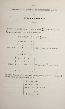 Soluzione della quistione 694 dei Nouvelle Anuales.