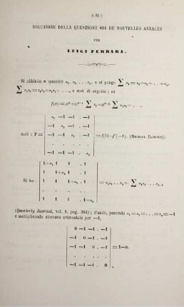 Soluzione della quistione 694 dei Nouvelle Anuales.