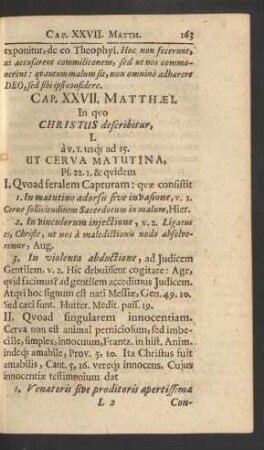 Cap. XXVII. Matthaei. In quo Christus describitur ...