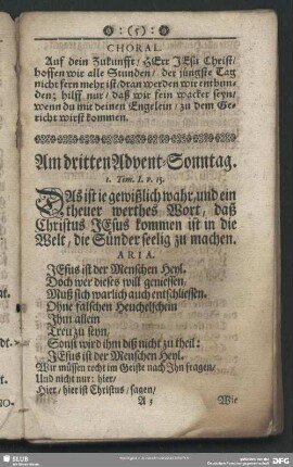 Am dritten Advent-Sonntag