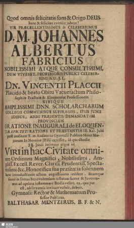 Quod omnis felicitatis fons [et] Origo Deus ...