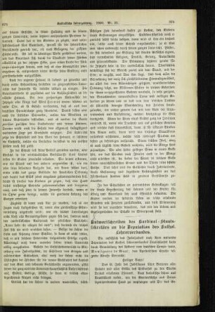 Antwortschreiben des Kardinal-Staatssekretärs an die Deputation des Kathol. Lehrerverbandes