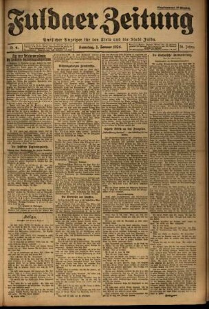 Ausgabe vom Samstag, den 05. Januar 1924.