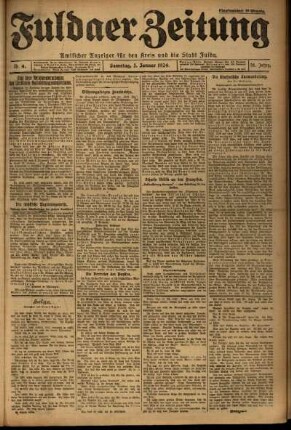 Ausgabe vom Samstag, den 05. Januar 1924.