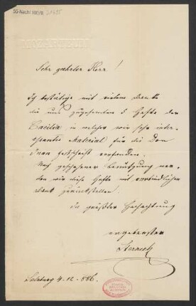 Brief an B. Schott's Söhne : 04.12.1886