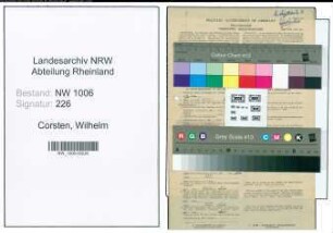 Entnazifizierung Wilhelm Corsten , geb. 24.04.1871 (Foerster)