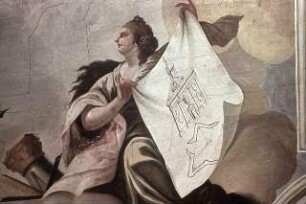Fama, umgeben von Allegorien der Wissenschaften