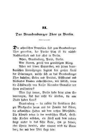 II. Das Brandenburger Thor zu Berlin