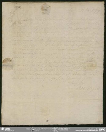 Eigenh. Brief von August Wilhelm von Schlegel an Georg Joachim Göschen, Jena, 11.10.1799