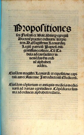 Propositiones et flosculi ex Galeni libris