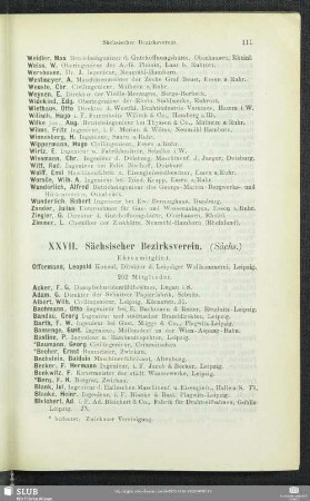 XXVII. Sächsischer Bezirksverein.