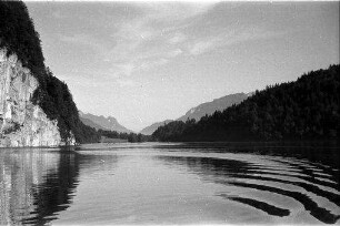 Königsee: der Königsee, Kielwasser des Schiffes