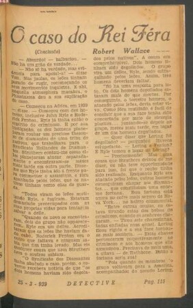 O caso do rei Féra : (Conclusão). [Romance]