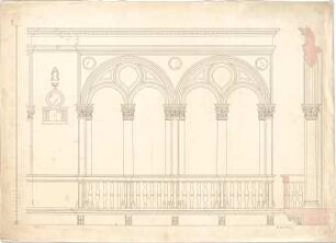 Stegmann, Carl von; Italien; Österreich; Bauaufnahmen, Ornamentstudien - Palazzo Corner Spinelli in Venedig (Detail, Schnitt)