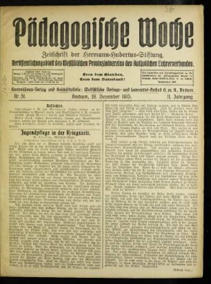 Jugendpflege in der Kriegszeit