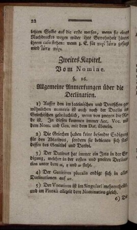 Zweites Kapitel. Vom Nomine.