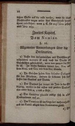 Zweites Kapitel. Vom Nomine.