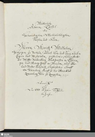 Mütterliche Zehnen Taffel... darauff sich die VIII letztenn Taffeln beziehen.