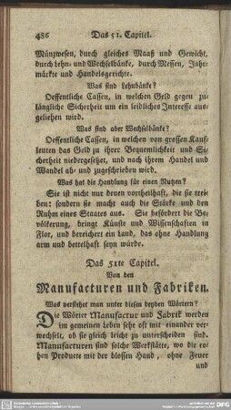 Das 51te Capitel. Von den Manufacturen und Fabriken
