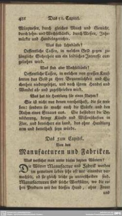 Das 51te Capitel. Von den Manufacturen und Fabriken