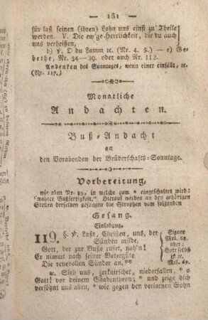 Monatliche Andachten.