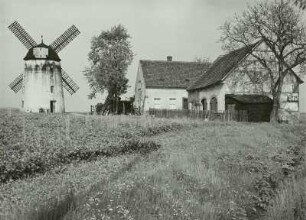 Dresden-Gohlis. Windmühle und Mühlengehöft