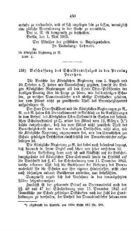 Beschaffung des Schulbrennholzes in der Provinz Preußen : [V. Elementarschulwesen]