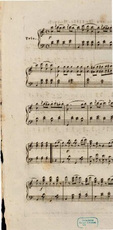 Beliebte Märsche : für d. Pianoforte. 1. Oesterreichischer Defilir-Marsch : 209. Werk. - [1847]. - Pl.Nr. 10,611. - 3 S.