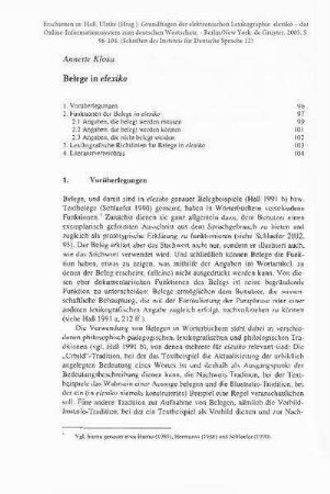 Belege in elexiko