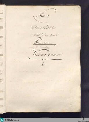 Feodora. Excerpts - Don Mus.Ms.S.B.3 Nr.3 : orch; KWV 1105