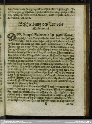 Beschreibung des Tempels Salomonis