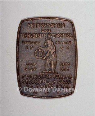 Medaille "Festwochen des Berliner Handwerks im Märkischen Museum"