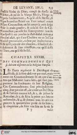 Chapitre XXXIII: Des commandemens qui se doivent observer en la religion turque