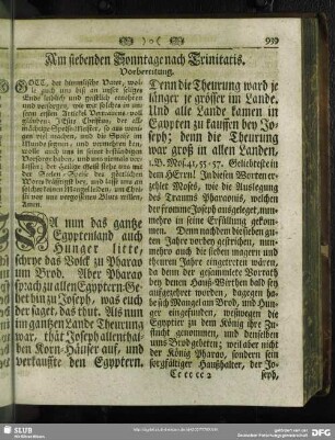 Am siebenden Sonntage nach Trinitatis