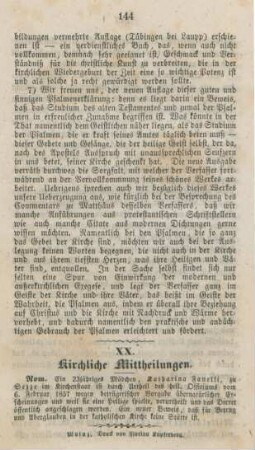 144 Kirchliche Mittheilungen