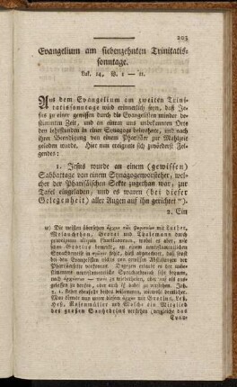 Evangelium am siebenzehnten Trinitatissonntage. Luk. 14, V. 1-11
