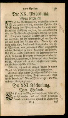 Die XXI. Abtheilung. Vom Ehestand