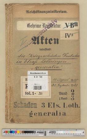 Kriegsschäden Deutscher in Elsaß-Lothringen: Bd. 2