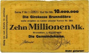 Notgeld - 10 Mill. Mark