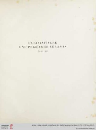 Ostasiatische und Persische Keramik (Nr.219-252)