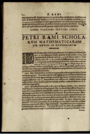 Petri rami scholarum mathematicarum. Lib. XXVIII.