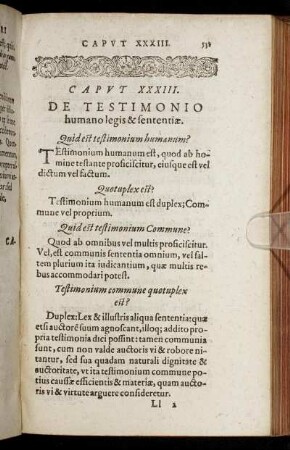 Caput XXXIII. De Testimonio humano legis & sententiæ.
