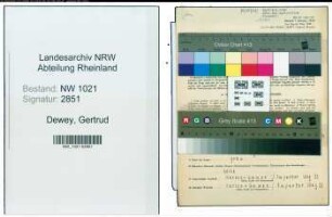 Entnazifizierung Gertrud Dewey , geb. 26.05.1881 (Landwirtin)