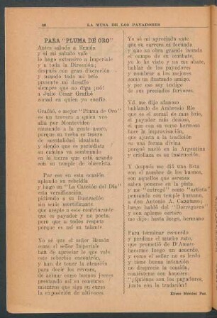 Para "pluma de oro"