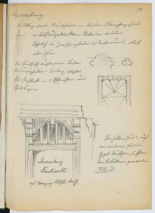 Portal Franwell, Shrewsbury: Details (aus: Skizzen- und Fotoalbum 26)