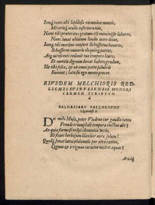 Eiusdem Melchioris Redlichii Svibusiensis Honori Carmen ...