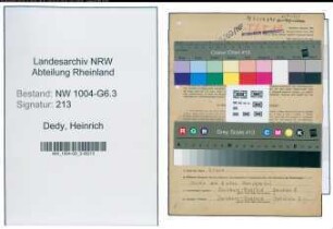 Entnazifizierung Heinrich Dedy , geb. 11.07.1908 (Vorarbeiter)