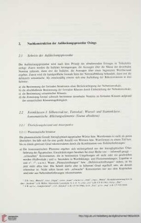 2: Nachkonstruktion der Aufdeckungsprozedur Osings