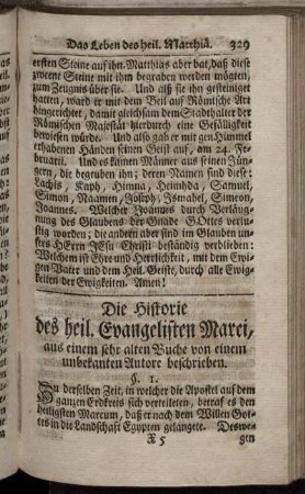 Die Historie des heil. Evangelisten Marci, ...